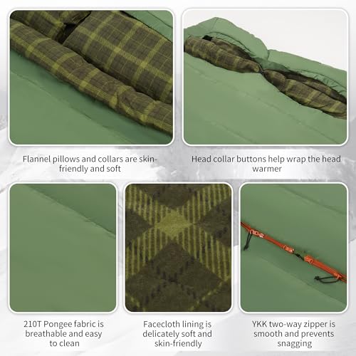 image for Naturehike 0 Degree and 40 Degree Flannel Two Person Sleeping Bag with
