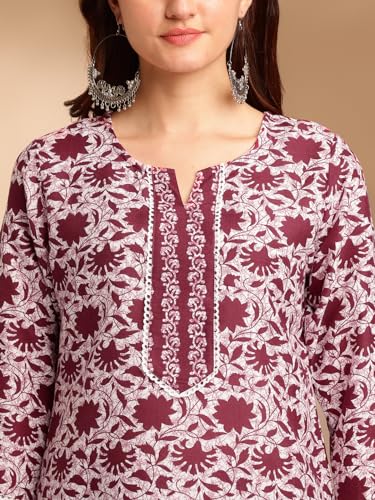 Lookmark Kurta Set Vibrant For Every Occasion Add A Pop Of Color To Your Wardrobe With Our Printed Kurti Pant Sets Maroon