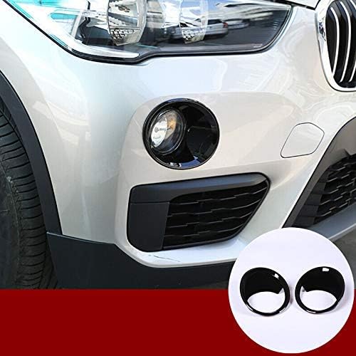 YIWANG ABS cromo delantero antiniebla cubierta de la lámpara Trim 2 unids para BMW X1 F48 2016 2017 2018 2019 Auto Accesorios (negro brillante)
