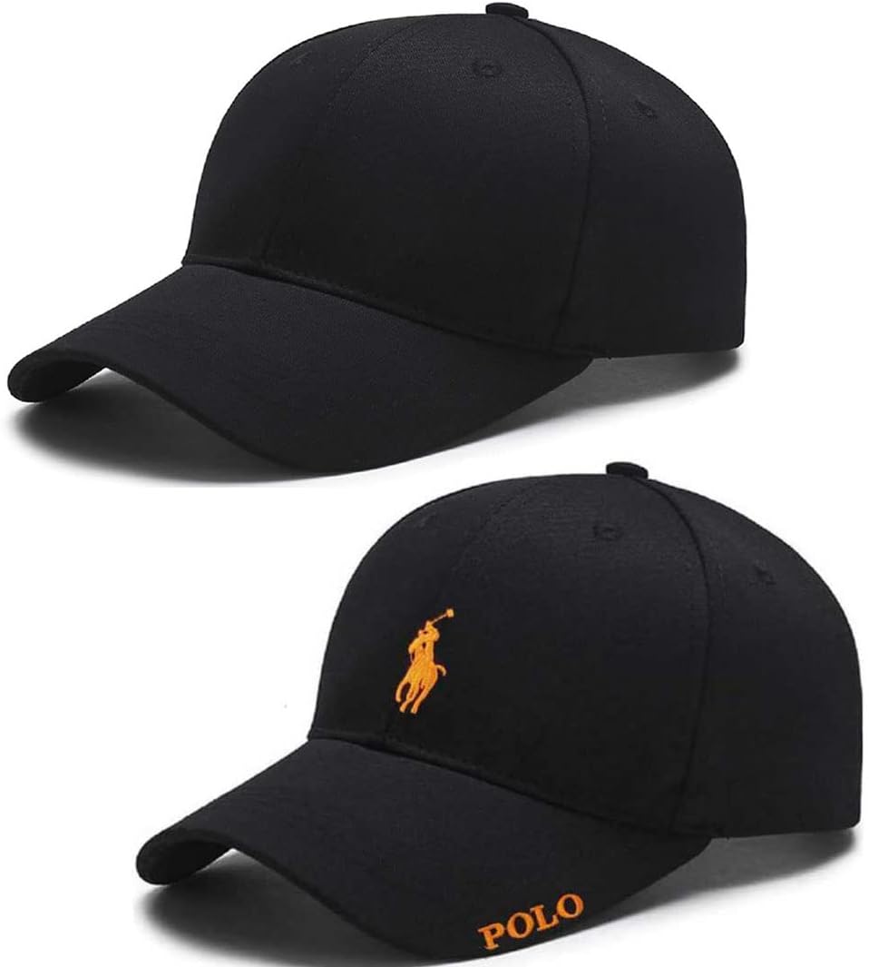 DAVIDSON Unisex Cotton Baseball Cap (Pack Of 2) (fg-009_Black_Free Size)