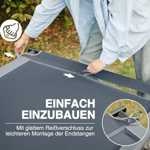 EVER ADVANCED Feldbett Klappbar 214cm x106cm 300KG Belastbar Klappbett XXL Groß & Breit Stabiles Campingbett für Camping Reisen Indoor Outdoor Strand und Garten