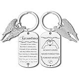 Dabihu Grandma Memorial Keychain Sympathy Gifts for Loss of Grandmother Grief Grieving Bereavement Jewelry for Loss of Grandma Pass Away Death Grandpa Condolences Gift Memorial Day Decorations