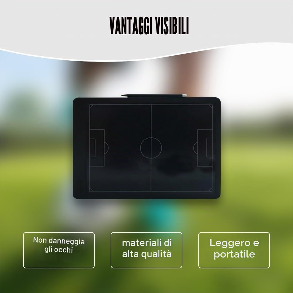 MiOYOOW Tabella Di Allenatore Elettronica, Elettronica LCD Tabella Tattica Calcio Portatile Allenatore Board Pallacanestro per Orientamento Tattico e Pianificazione Pre-Partita