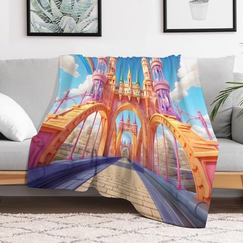 Manta suave para sofá con diseño arcoíris de estilo nórdico 3