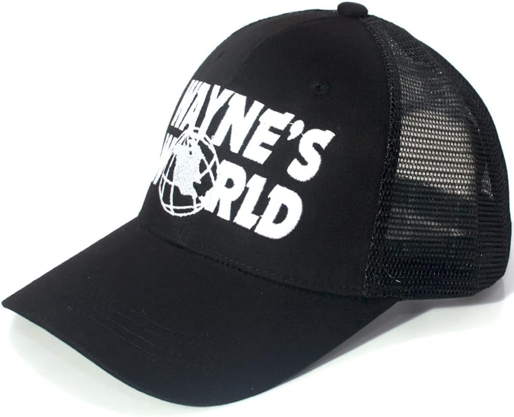 Wayne's Hat Embroidered Trucker Hat Halloween Costume Black
