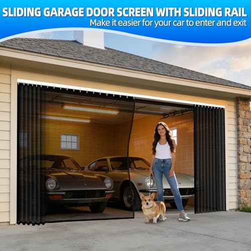 Sliding Garage Door Screen 2 Car with Track Closure - image 2