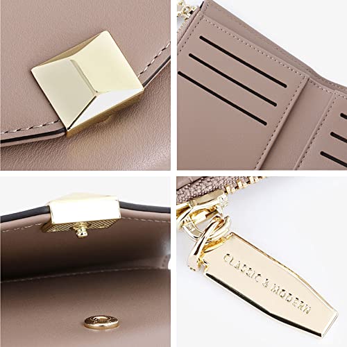 Ffpaw Small Wallets For Women Leather Rfid Blocking Tri-Folded Envelope Wallet Zipper Coin Purse With Id Card And Cash Holder #TOP5