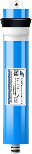 Membrana de ósmosis inversa 1812-75 GPD RO Membrana de repuesto para sistema purificador de agua potable RO debajo del fregadero, 1 paquete