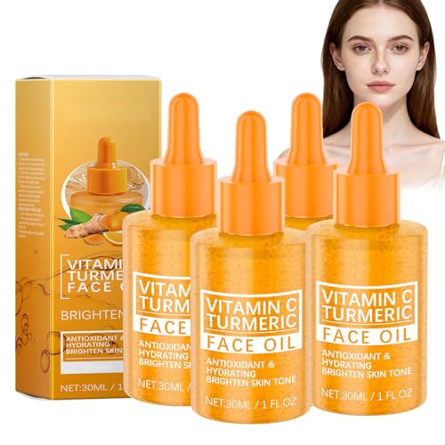 Aceites faciales de cúrcuma para antienvejecimiento, reduce las arrugas y líneas finas, reafirma la piel, aclara las manchas oscuras, fortalece la barrera de la piel y le da más luminosidad (4