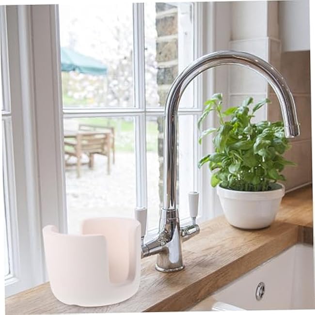 PRETYZOOM Diatomite Quick Dry Sponge Holder for Kitchen Sink Compact Absorbent Sponge Organizer in Beige Space Saving Small Rack for Clean and Tidy Sink Storage