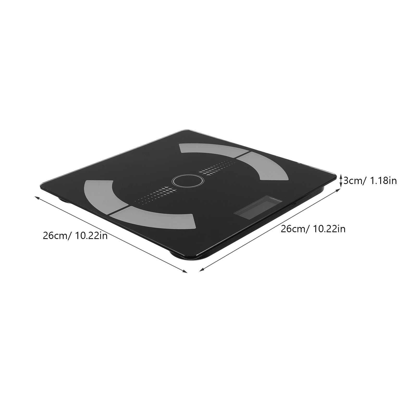 Bilancia Impedenziometrica Digitale per Peso Corporeo, Vetro Nero | Ricarica Usb, Display Digitale Leggibile, Letture Rapide e Precise, Uso Domestico
