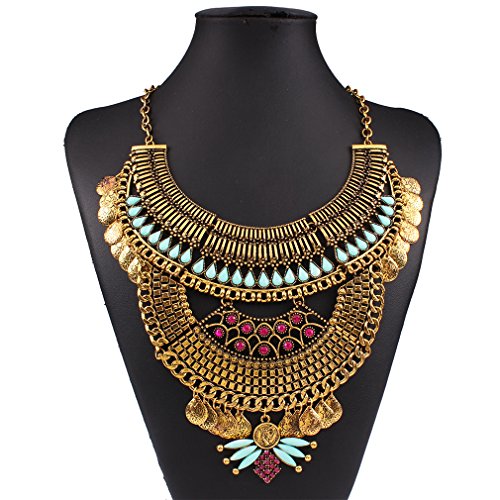 YAZILIND Ethnic Style Bib Statement Choker Collar Necklace for Women Jewelry2
