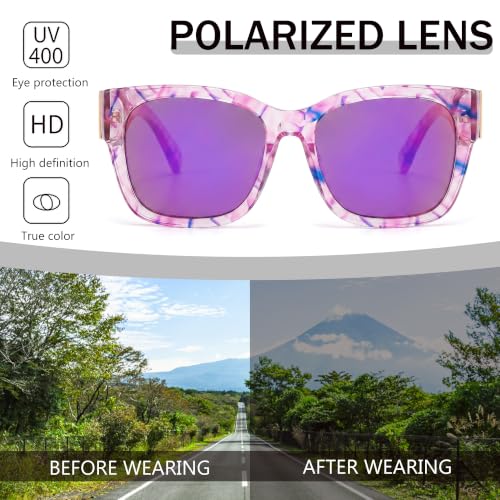 Image of SIPHEW Fit Over Glasses for Women&Men - Mirrored Sunglasses Polarized