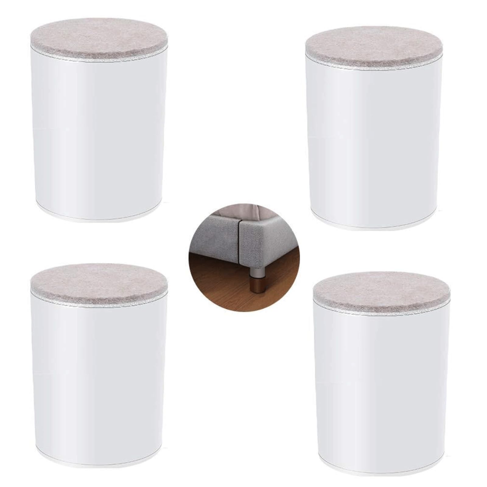 UYHBCNQD 4Pcs Furniture Legs Carbon Steel Replacement Legs Set White Desk Support Legs Heightening Furniture Foot Cabinet Feets Chair Legs(6-3cm)
