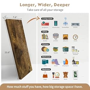 Forbena Rustic Brown Floating Shelves for Wall Set of 3, 24 Inches Long Wall Shelves for Bedroom Storage, Large Wall Mounted Shelves for Living Room Books, Closet (Dark Wood) Forbena Rustic Brown Floating Shelves for Wall Set of 3 24 Inches Long Wall Shelves for Bedroom Storage Large Wall Mounted Shelves for Living Room Books Closet Dark Wood