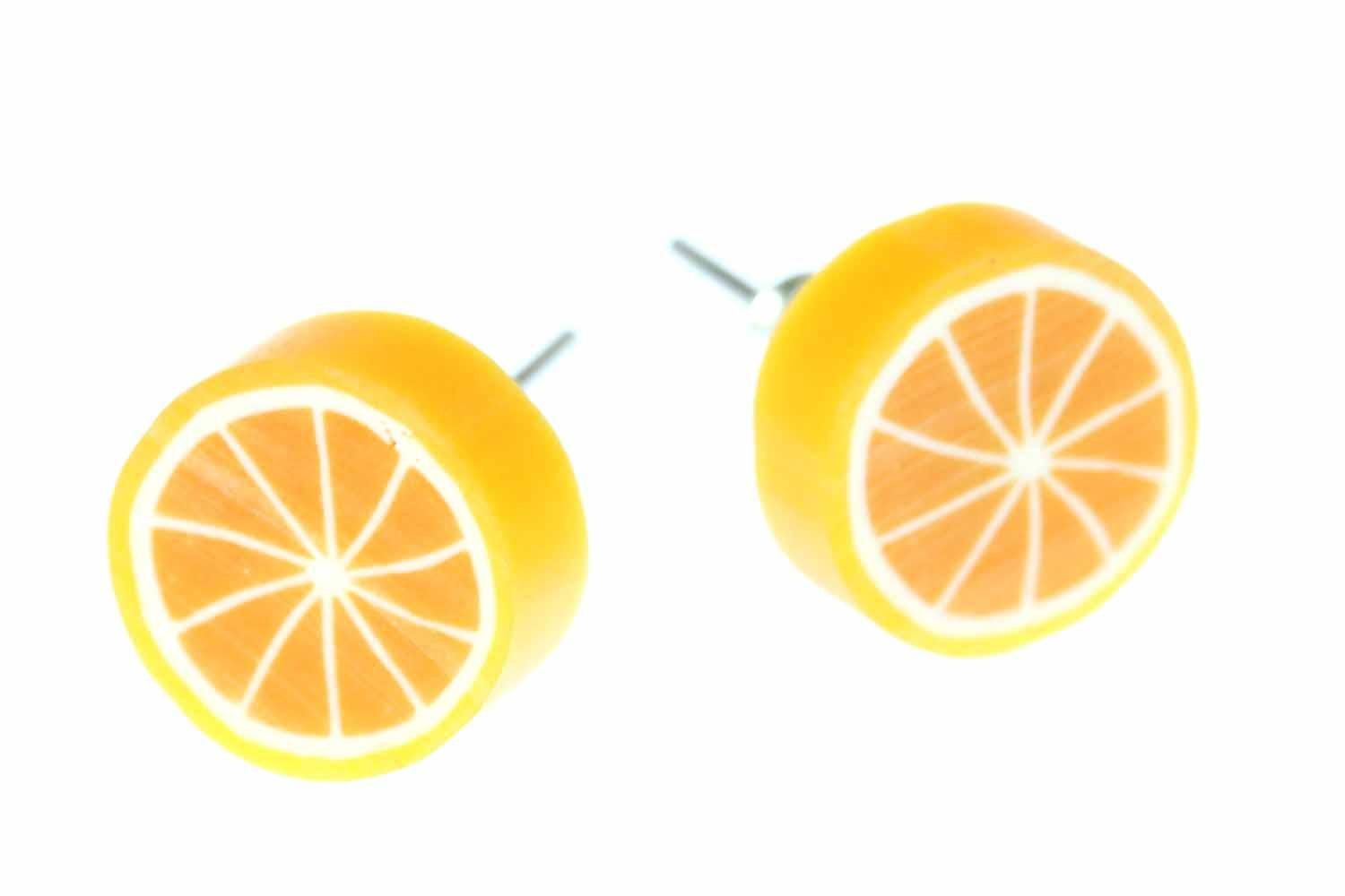 Miniblings Orecchini a mandarino, arancione, mandarino, Natale