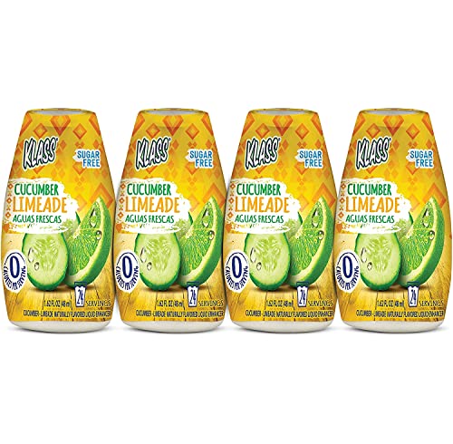 Klass Aguas Frescas Liquid Water Enhancer Sugar-Free Naturally Flavored Cucumber-Limeade Keto Friendly|1.62 Oz Pack Of 4 (Makes 24 Servings Each) 0 Calories Per Serving #TOP12