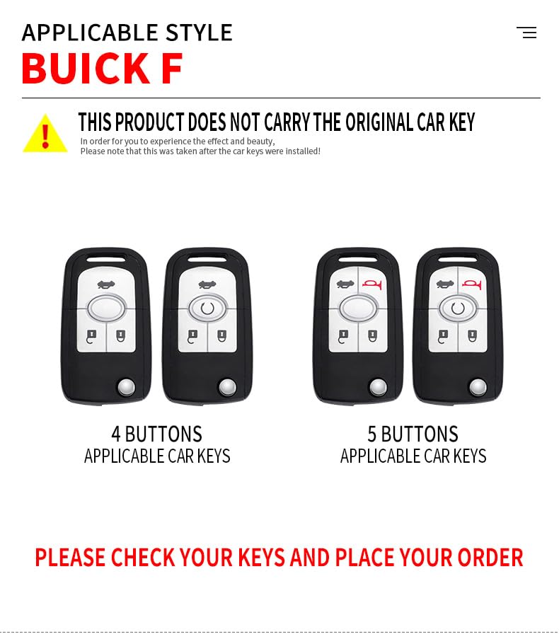 Boîtier de clé Buick Excelle protection antichoc pour télécommande 4 5 boutons 2015 - 2