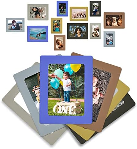 Raxwalker 12-Pack Magnetic Photo Frames Morandi Color Refrigerator Magnets Holds 4x6 2x3 Inches Pictures