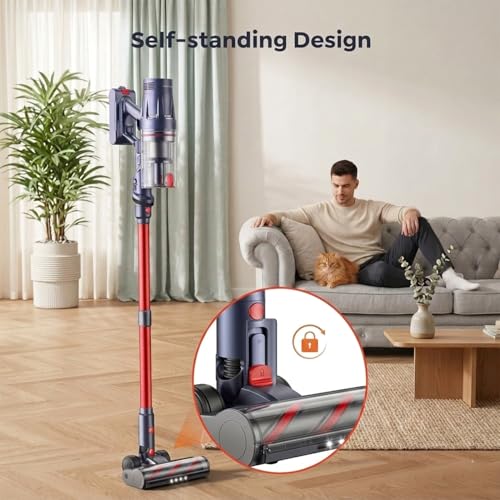Image of INTETURE Cordless Vacuum Cleaner 650W /55Kpa,70 Mins Cordless Vacuum, Self-Standing Upright Stick Vacuum Cleaner with Wall Mount Charging, Touch Screen, Vacuums for Carpet Hard Floor Pet Hair, Standard