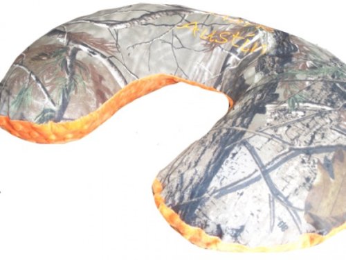 Nursing Pillow Cover, Replacement Cover, Slip Cover- Camo & Orange Minky!