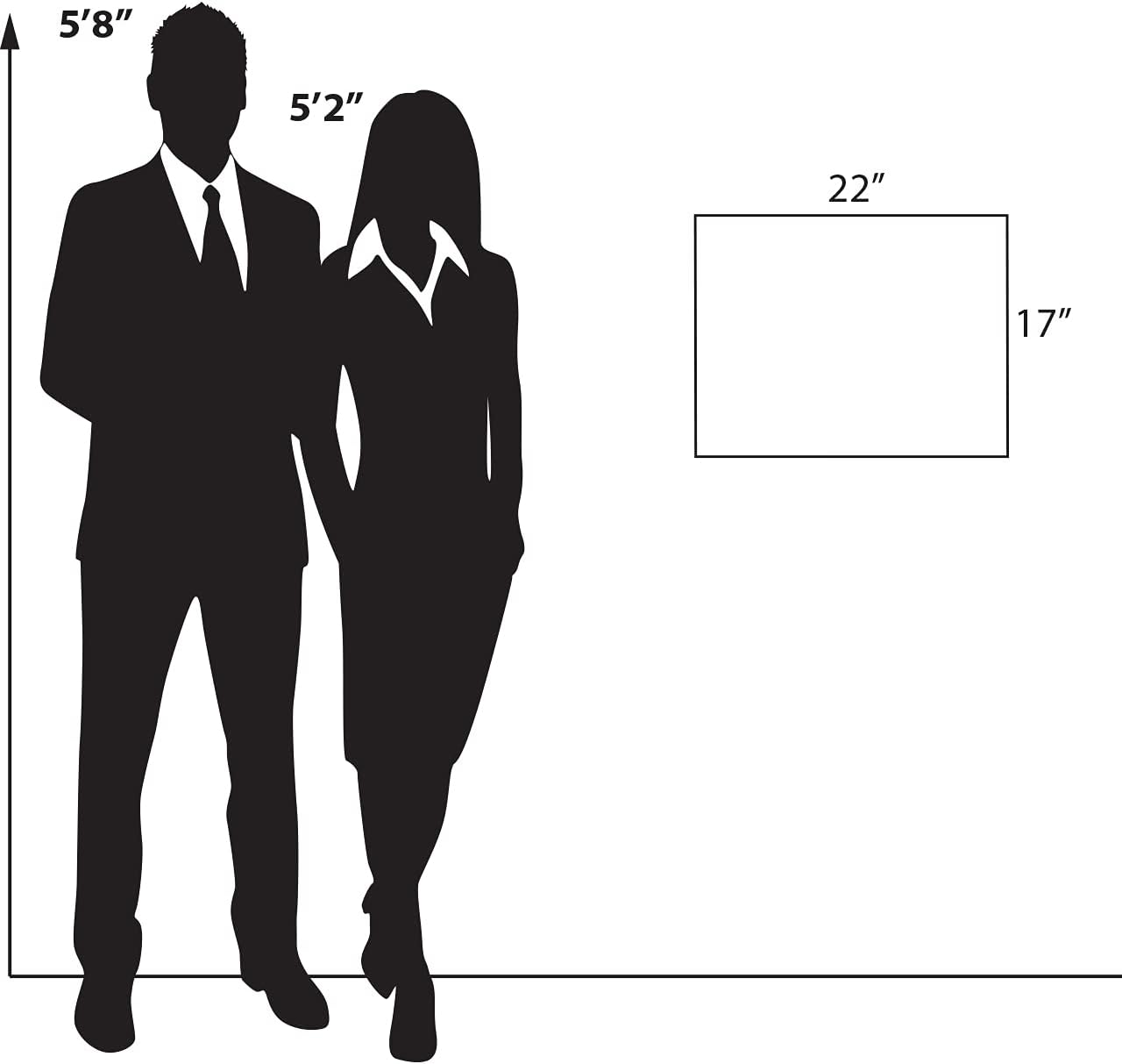 Azar Displays 122038 22-Inch W by 17-Inch H Wall Mount Acrylic Frame Pack of 10 - Clear Acrylic Wall Frame with Sticky Back - Floating Wall Sign Holder - Adhesive Office Sign - Frameless Picture Frame