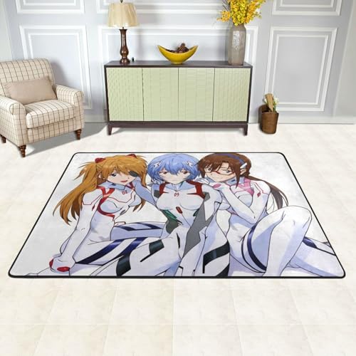 カーペット 新世紀エヴァンゲリオン Eva バスマット 長方形 大判 人気 おしゃれ 可愛い 防ダニ 抗菌 防臭 吸水 滑り止め ふわふわ 柔らかい肌触り 絨毯 室内装飾 床保護マット 玄関 キッチン リビング 浴室 洗面所 家庭用 洗える オールシーズン
