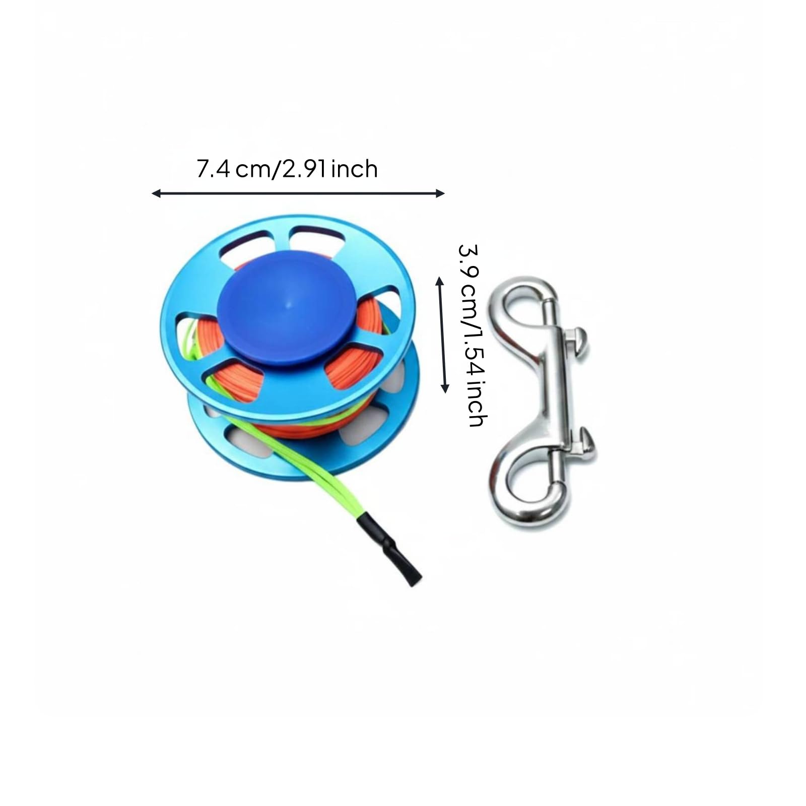Fishing Reel Mulinello Bobina Subacquea Spool Caricabobina in Alluminio con Nucleo Rimovibile E Moschettone a Doppia Estremità in Acciaio per, color to 2, 30 Metri