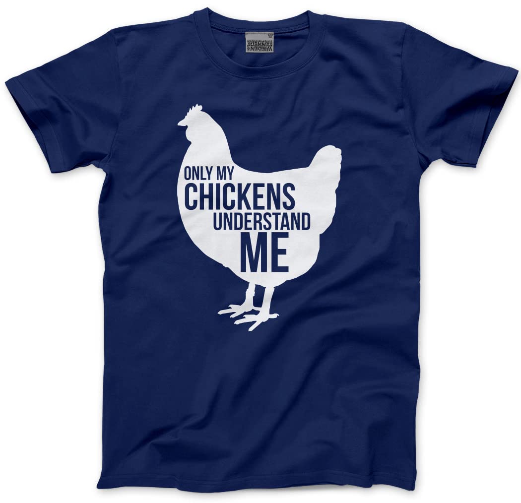 Hotscamp Men's Navy Only My Chickens Understand Me Unisex T-Shirt - Small