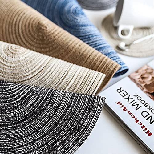 Round Ramie Insulation Pad Solid Placemats Linen Non Slip Table Mats Kitchen Accessories Decoration Home Pad Coaster (Blue, 18cm Round)