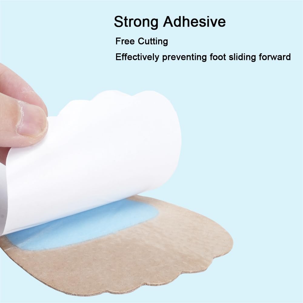 4 Count Pigskin High Heel Inserts Women, Cushion Insoles for Dress Shoes Anti-Slip, Adhesive Arch Support Shoe Inserts Shock Absorb, Insoles for Flats Open Toe Shoes No Show, S 5-8 - Image 3