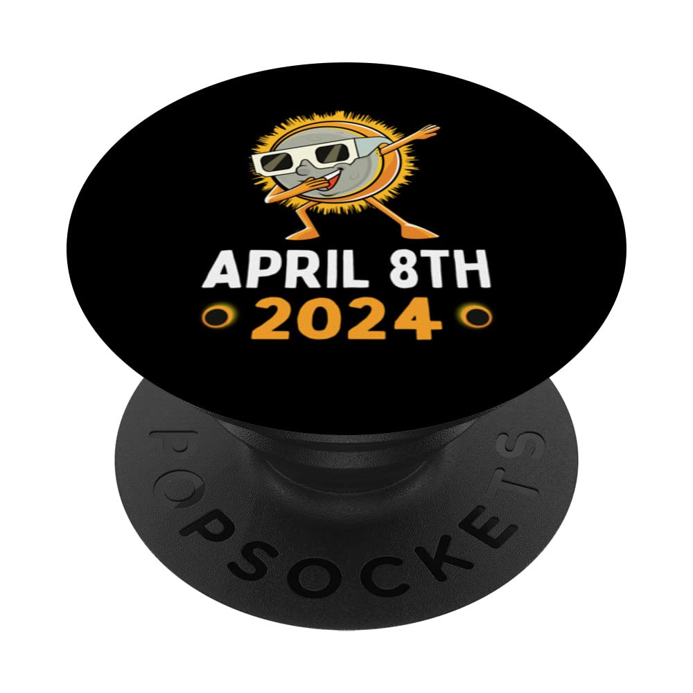 Dabbing Total Solar Eclipse April 8th 2024 Boys Girls PopSockets Swappable PopGrip