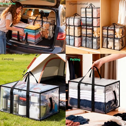 Bolsas de embalaje transparentes para mudanza rápida y orden de ropa en el hogar 6
