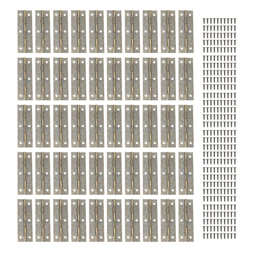 2 Sets Replacement Metal Construction Door Hinges 3Inch Stainless Steel Folding Butt Hinges Elegant Design with Easy Installation for Connecting Folding Tables (Bronze)