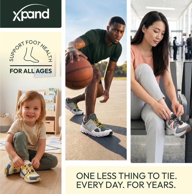 Image of Xpand Quick Release Round-Lacing No Tie Shoelaces System with Elastic Laces - One Size Fits All Adult and Kids Shoes