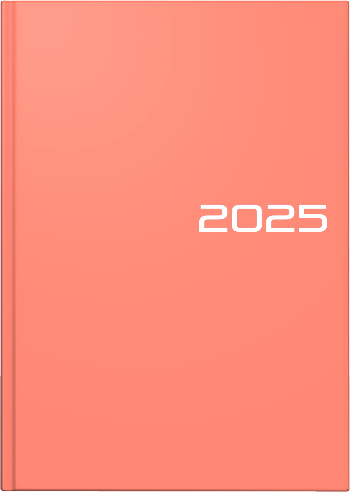 BRUNNEN Book calendar model 795 (2025), 1 page = 1 day, A5, 352 pages, graphic cover, salmon