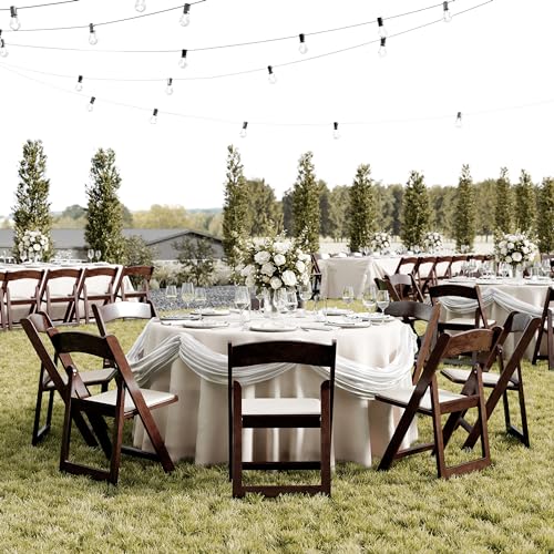 Image of Flash Furniture Hercules Commercial Indoor /Outdoor Folding Event Chair, Wood Look, Weather-Resistant, Lightweight Design, Versatile Use, Dark Brown