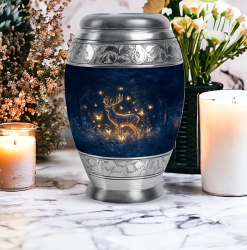 Image of Deer Urn Small Urns for Women Human Ashes 1 Large & 4 Small | Large Funeral Urn for Mom & Dad, Large Cremation Urns, Adult Large Urns for Male & Female