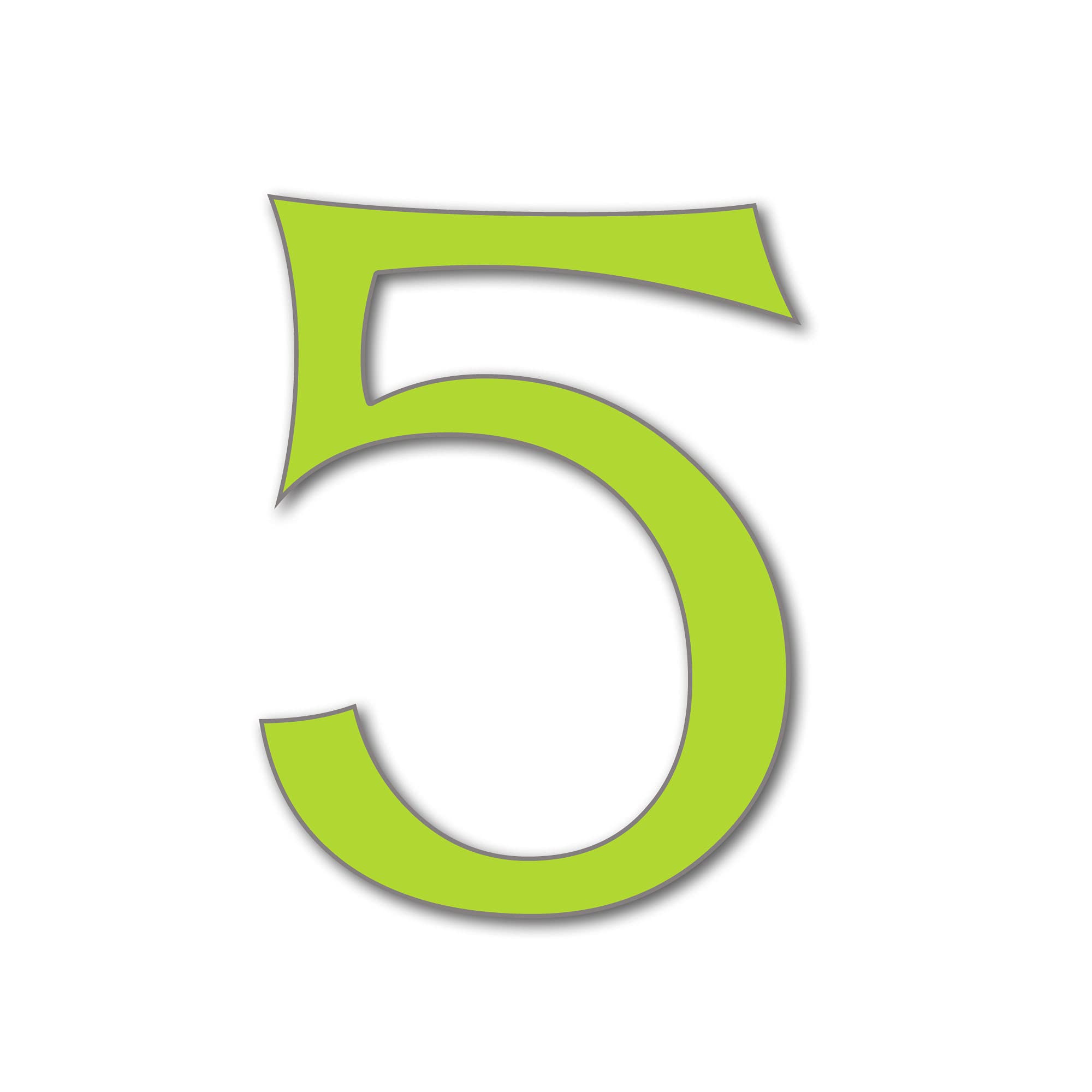 House Number 5 CELTIC Door Numbers in 3 Sizes (15, 20, 25cm / 5.9, 7.8, 9.8in) Modern Floating House Number Acrylic incl. Fixings