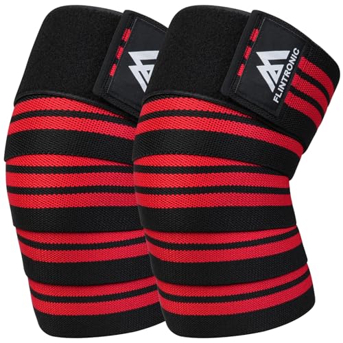 flintronic Vendaje de Rodilla, Rodillera Vendaje para Levantar Peso, Rodillera Gimnasio Powerlifting Levantamiento de Pesas para Entrenamiento con Pesas y Levantamiento de Pesas, Entrenamiento Cruzado