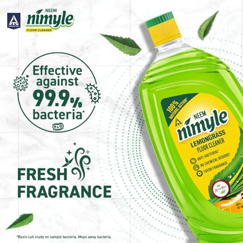 Image of Nimyle Floor Cleaner Lemongrass 1.8L|100% Natural Action|Power of Neem|99.9% Anti-Bacterial|Fresh Lemongrass Fragrance|Safe for Kids & Pets|Try Complete Range|Recommended by WNO|Certified by Green Pro