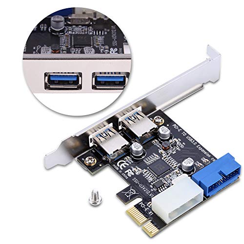 PCI-E to USB3.0 Expansion, Card Adapter with Front 19PIN Interface, Supports Transfer Rates of up to 5 Gbps, for XP 32/64, 7 32/64 - Image 3