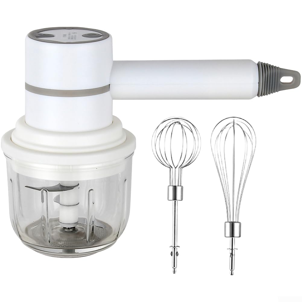 Frusta a mano senza fili in acciaio inox compatta (bianco)