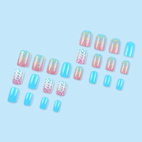 ✨ Starry Sky Summer Nails ✨ 24 Pcs Press-On Manicure