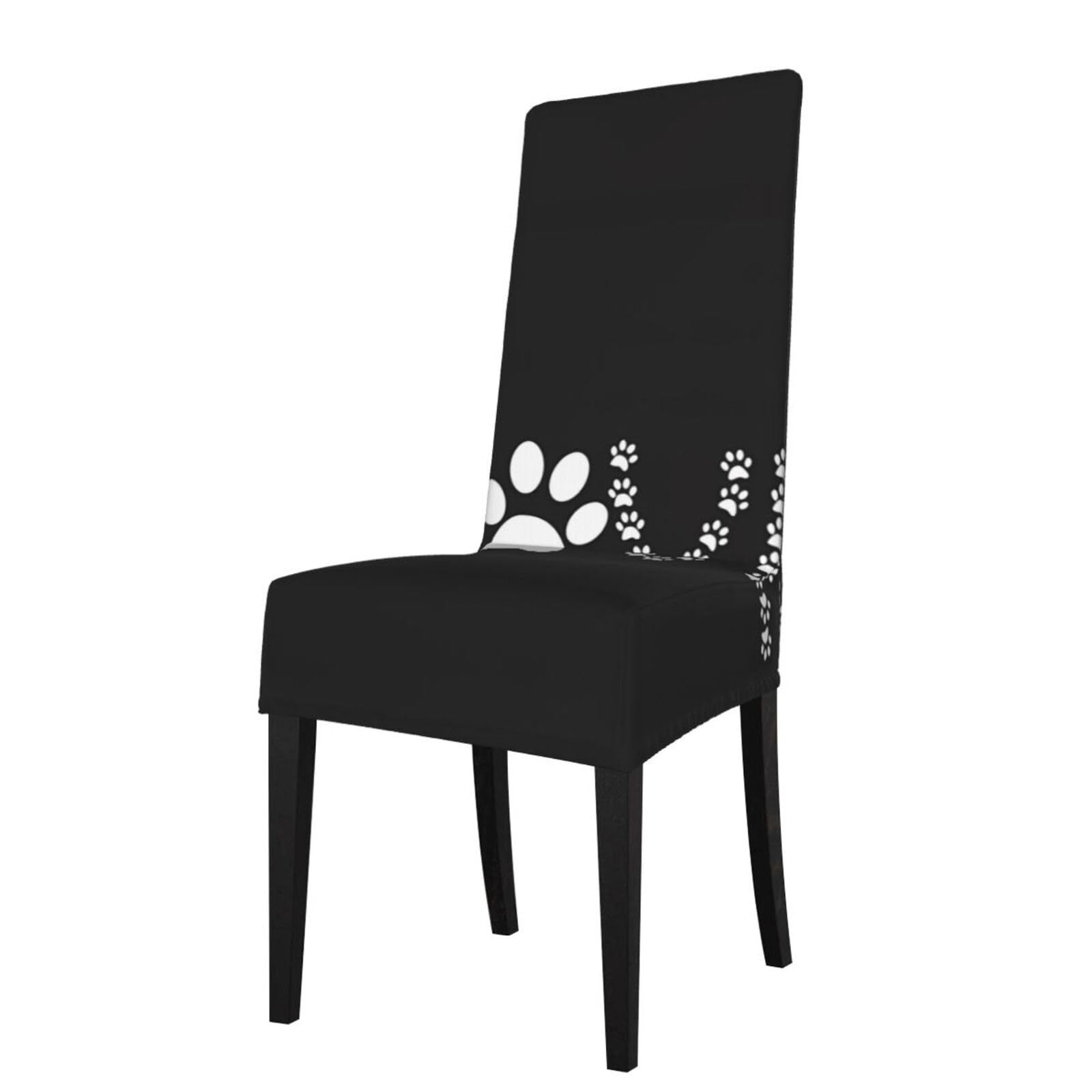 WHJDPP Lover Dog Paw Prints Protection Cover for Dining Chair - Stretchy Seat Throw Covers, Wrinkle-Free & Easy Care for Hotel, Wedding & Home Dining Chairs