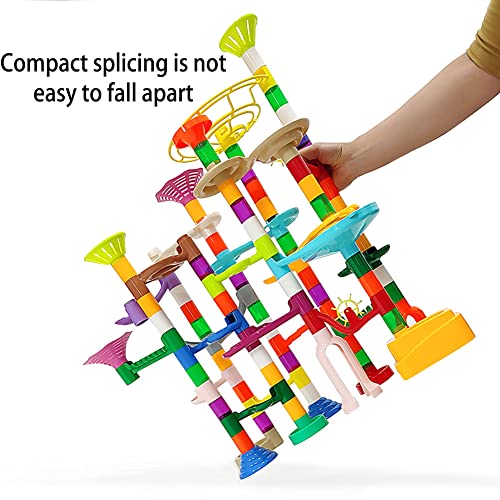DSHMIXIA Marble Run for Kids Ages 3-4 5-8 150pcs Sturdy Building Toys Kids Games Marbles Run Track Amazing Fun Boys Girls Gifts (Standard) - Thumbnail 4