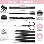 Eyebrow Trimmer 8-Pack - Eyebrow Tweezers Set - Eyebrow Shaping Kit for Women & Men With Razor, Brush With Comb, Pencil, and Scissors in Padded Case - Image 5