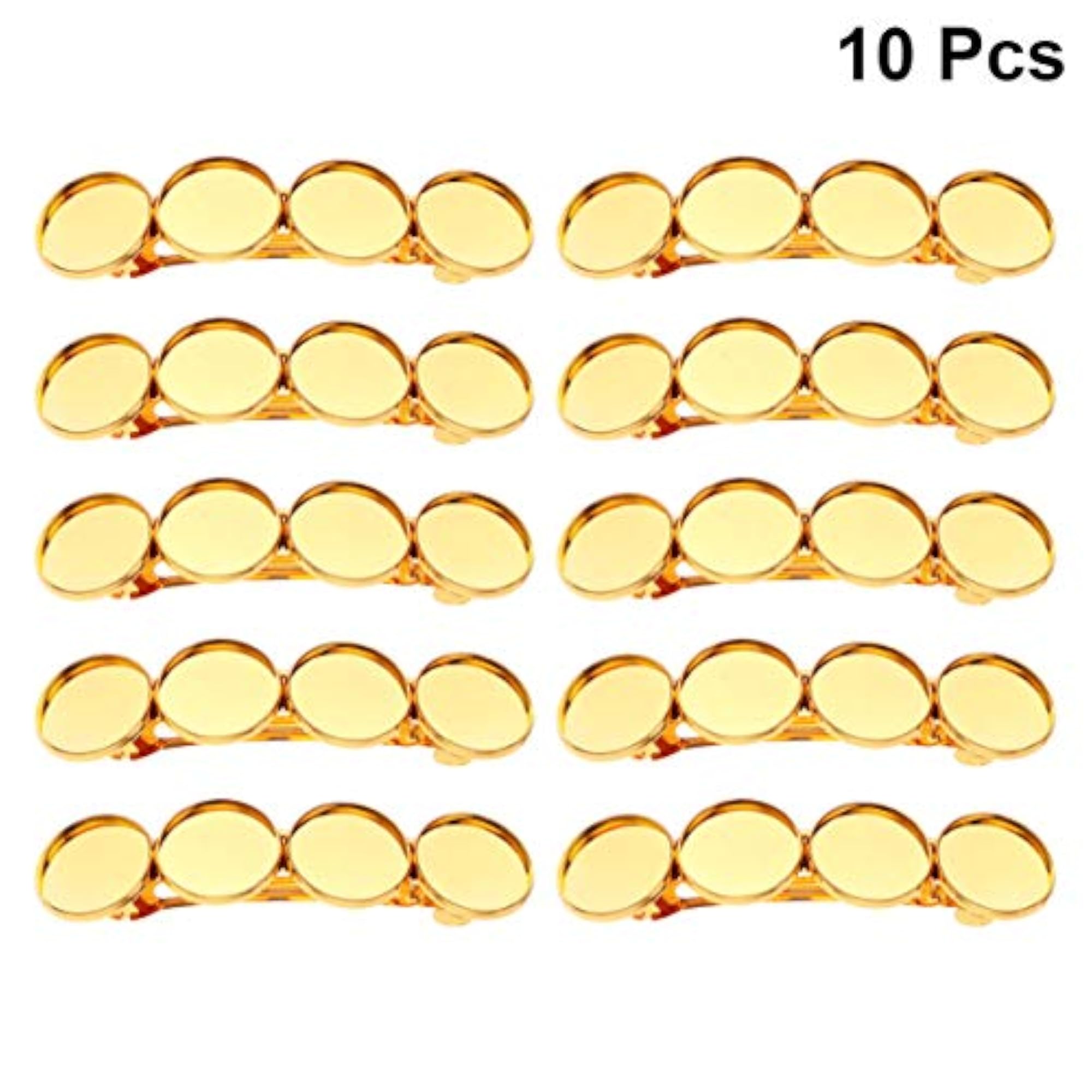 10pc Sparkly Round Metal Hair Clips Set