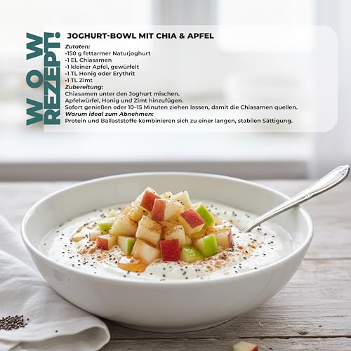 Chia Samen Bio 1 kg – Naturacereal Bio Chiasamen – Vegan, glutenfrei & ballaststoffreich – Hochwertiges Superfood mit Omega-3 & pflanzlichem Protein – perfekt für Smoothies, Müsli & Backen