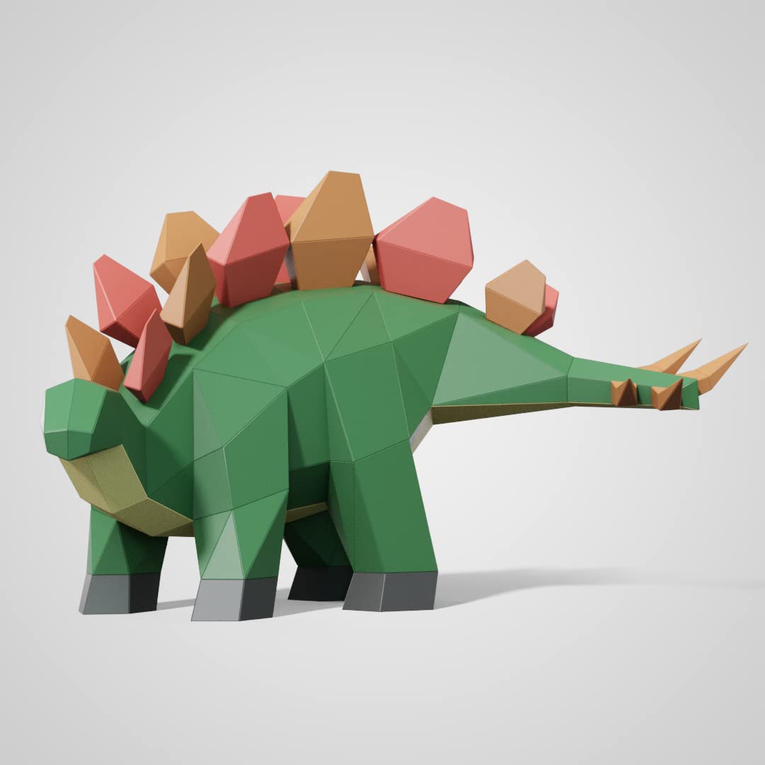 Cute Stegosaurus Paper Sculpture Pre Cut Diy Papercraft Kit Handmade ...